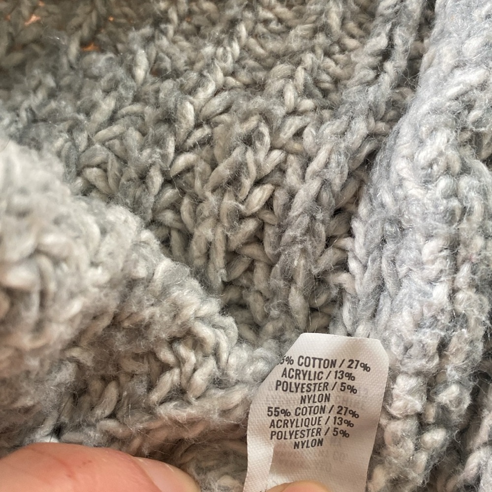 Aerie Gray Women's Chunky Knit Cardigan Sweater Large - Picture 5 of 5